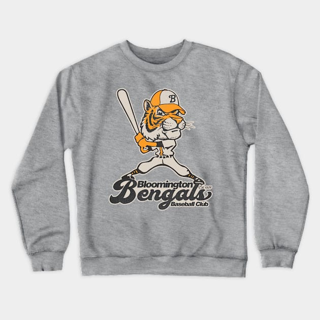 Defunct Bloomington Bengals Baseball Team Crewneck Sweatshirt by Defunctland